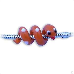  slide on Charm Bead   fly agaric Snake   Beads by SL art 
