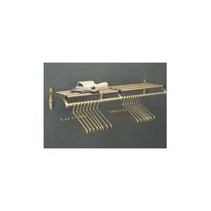   60in Modular Anodized Brass Clothing Rack w/Shelf