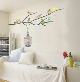wallpaper wall decals stickers art vinyl removable birdcage bird tree