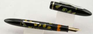 Sheaffer Balance Jr Abalone & Black Fountain Pen   14kt Nib   Restored 