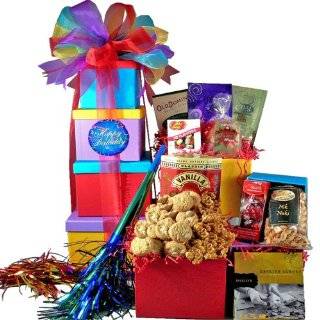   Baskets Happy Birthday Surprise Gourmet Food and Snacks Gift Tower