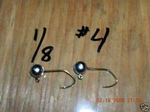 50 1/8 oz ball head jigs w Matzuo #4 sickle hooks  