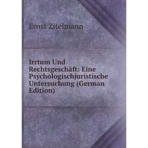   Untersuchung (German Edition) Ernst Zitelmann Books