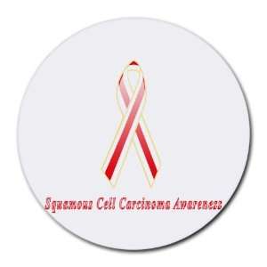  Squamous Cell Carcinoma Awareness Ribbon Round Mouse Pad 
