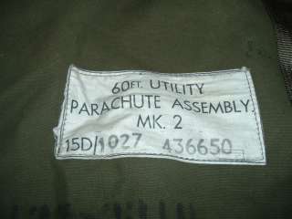 Ex RAF 60ft Utlity Parachute Miltary Deployment Bag Drab Olive G.Q 