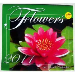  2011 Flowers Wall Calendar White Rose Sunflower