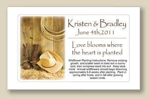 Country & Western Wedding or Bridal Shower Seed Packets  