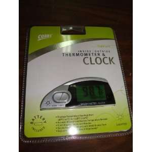  Cobbs Thermometer & Clock Inside /Outside 