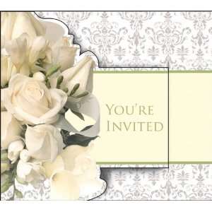  Ivory Bouquet Gatefold Invitations 8 Pack