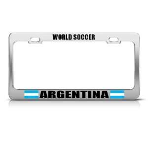 Argentina Flag Argentinean Sport Soccer License Plate Frame Stainless