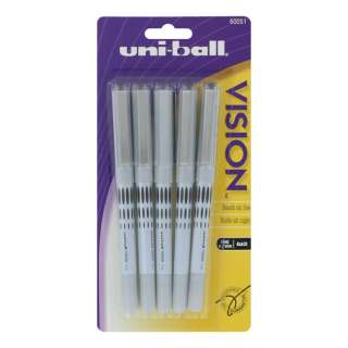 Uni Ball Vision Roller Ball Pens Fine Point Black Ink 070530600513 