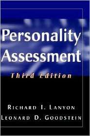 Personality Assessment, (0471555622), Richard I. Lanyon, Textbooks 