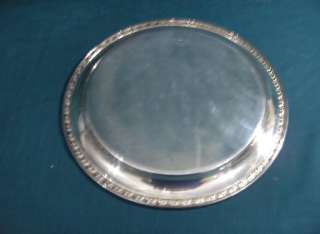 Rogers Mfg,Silver Plate Tupperware Rose Round Tray 1955  