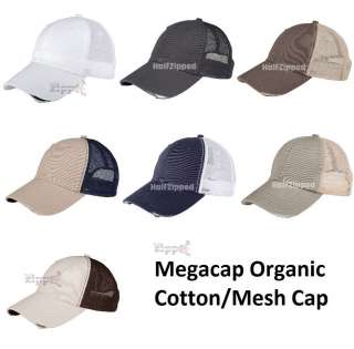   Organic Cotton Mesh Cap Trucker Hat 6887 Unstructured Frayed Bill