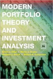   Analysis, (0470388323), Edwin J. Elton, Textbooks   