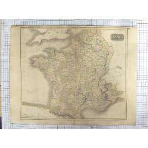    THOMSON ANTIQUE MAP 1814 FRANCE BAY BISCAY PYRENEES