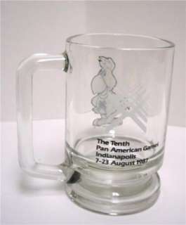 Tenth Pan Am Games Indianapolis IN 87 Glass Tall Mug  
