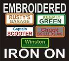 Five (5) Custom Embroidered Name Patches Iron or Sew