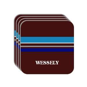 Personal Name Gift   WESSELY Set of 4 Mini Mousepad Coasters (blue 