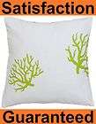 18x18 White Green Coral Contemporary Throw Pillow Cover AND Insert