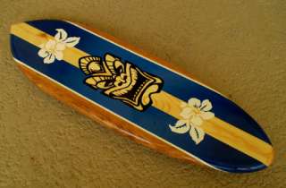 Tropical Blue Tiki Surfboard Wall Art Island Surf New  