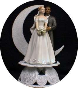 Bi Racial African American Groom Wedding cake topper GR  