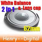 NEW White Balance Digital Exposure Disk Filter 62mm 62  