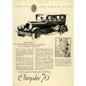  1927 Ad Dahlberg Fred Cole Chrysler 70 Automobile Vehicle 