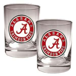  Alabama Crimson Tide NCAA 2pc Rocks Glass Set Sports 