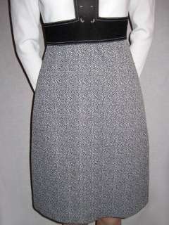 Vintage 60s white & black knit dress. Lace up mod colorblock 33B 26W 