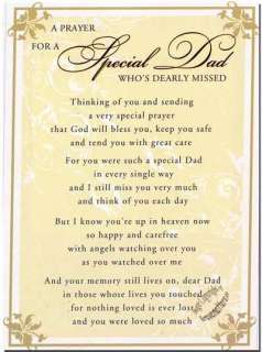 Grave Card / Bereavement   A Prayer For A Special Dad Whos Dearly 