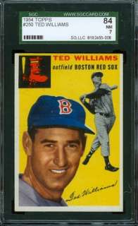 1954 Topps #250   Ted Williams   SGC 84    Boston Red Sox HoF  