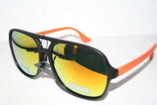 Aviator 80s Orange Black Gold Mirror Millionaire Sunglasses Shades 