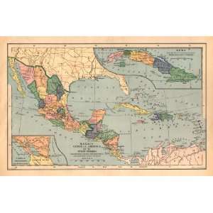    Bradley 1898 Antique Map of Central America