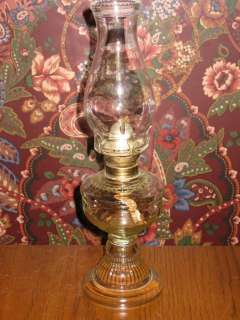 Vintage MINI Glass Pedestal Hurricane Kerosene Oil Lamp Lantern  