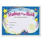 NEW Student of the Week Certificates, 8 1/2 x 11, White