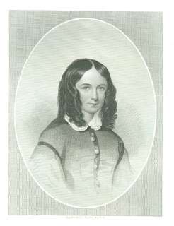 Elizabeth Browning Portrait 1861 Antique Portrait  