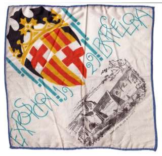 Vintage 1929 Silk Scarf Souvenir Barcelona Exposicion  