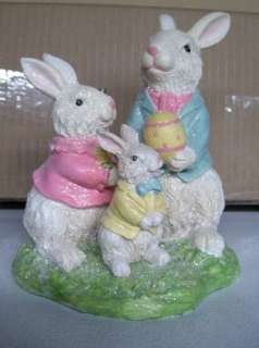 Rabbit Family Easter Bunny Tree Egg Display Holder 844557003813  
