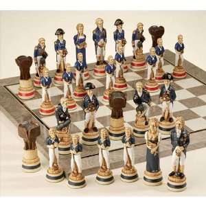   of Trafalgar Hand Decorated Crushed Stone Chess Pieces Toys & Games