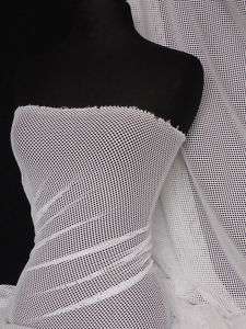 White fishnet / net stretch fabric material Q317 WHT  