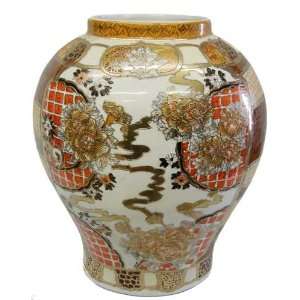  Hand Painted Gold Filigree Mantle Temple Flower Vase 
