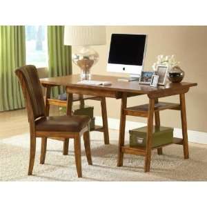  2pc Computer Desk and Chair Set in Medium Oak Finish