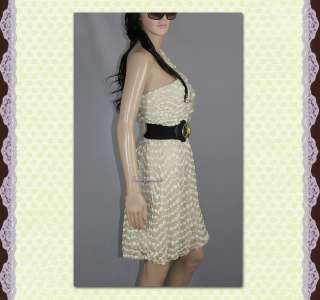 NWT Delicate Ivory Ruffled One Shoulder Dress Size L  