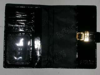 NEW Buffalo by David Bitton Womens Black Patent Leather Look Wallet 