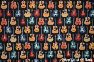 Western Country Guitar Music Shop Store Curtain Valance  