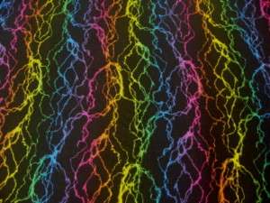 RAINBOW LIGHTNING BOLT SPANDEX LYCRA FABRIC $12.99/YARD  