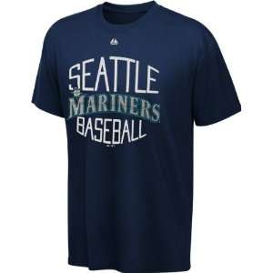  Seattle Mariners Navy Luxury Box T Shirt Sports 