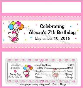   HELLO KITTY BIRTHDAY PARTY FAVOR GIFT CANDY BAR WRAPPER LABELS  