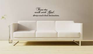 WALK WITH GOD QUOTE VINYL WALL DECAL STICKER ART CHRISTIAN HOME DECOR 